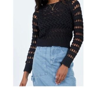 Princess Polly Black Knit  Sweater Size XS/S